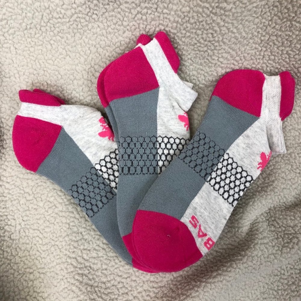 NEW! 3Pack Pink Bombas Women' Ankle Socks-Medium
